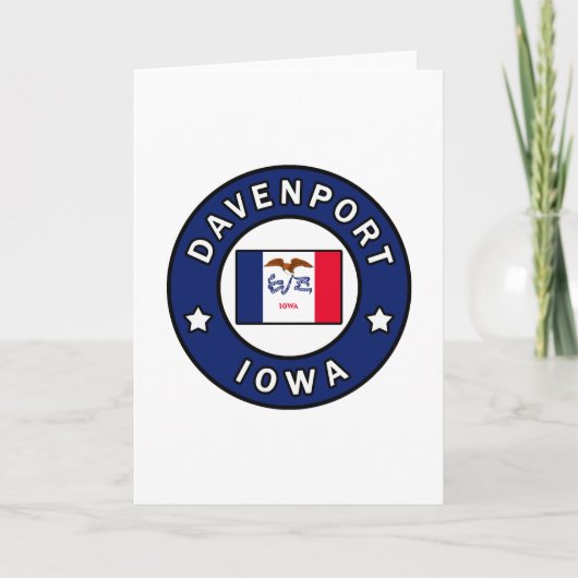 Davenport Iowa Kaart (Voorkant)