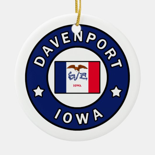 Davenport Iowa Keramisch Ornament (Voorkant)