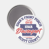 Davenport, Iowa Magneet (Voorkant / Achterkant)