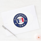Davenport Iowa Ovale Sticker (Envelop)