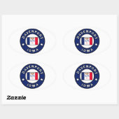 Davenport Iowa Ovale Sticker (Vel)