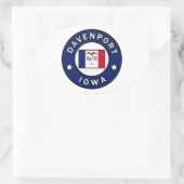 Davenport Iowa Ovale Sticker (Tas)
