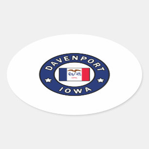 Davenport Iowa Ovale Sticker