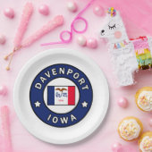 Davenport Iowa Papieren Bordje (Feest)