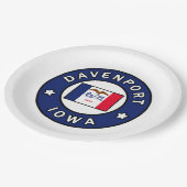 Davenport Iowa Papieren Bordje (Gekanteld)