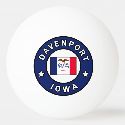 Davenport Iowa Pingpongbal (Voorkant)