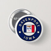 Davenport Iowa Ronde Button 5,7 Cm (Voorkant /achterkant)