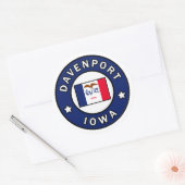 Davenport Iowa Ronde Sticker (Envelop)