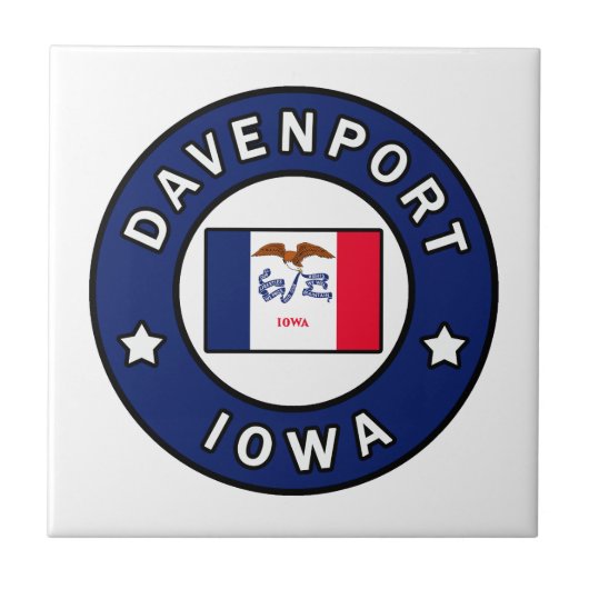 Davenport Iowa Tegeltje (Voorkant)