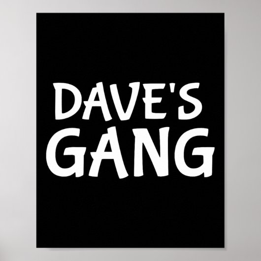 Dave's Bende Voornaam Dave Bachelor Party Wedding Poster (Voorkant)