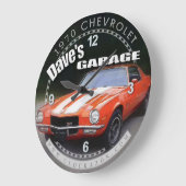 Dave's Garage 1970 Chevrolet Camaro Wall Clock Grote Klok (Hoek)
