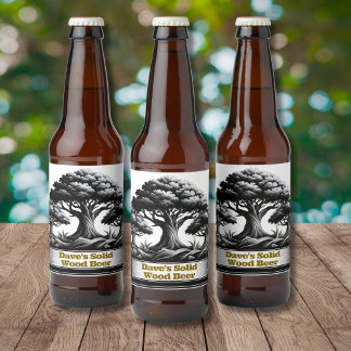 Dave's Solid Wood Bierlabel Bier Etiket