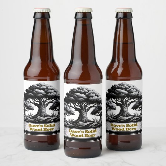 Dave's Solid Wood Bierlabel Bier Etiket (Flessen)