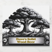 Dave's Solid Wood Bierlabel Bier Etiket (Enkel label)