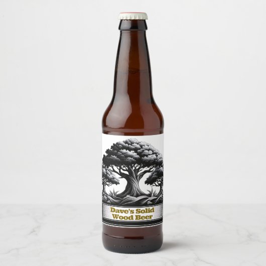 Dave's Solid Wood Bierlabel Bier Etiket (Voorkant)