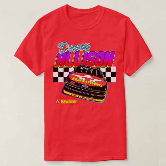Davey Allison Havoline Retro NasDesign T-shirt (Design voorkant)