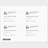 Davey Cameron is een taart Rechthoekige Sticker (Vel)