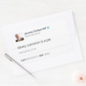 Davey Cameron is een taart Rechthoekige Sticker (Envelop)