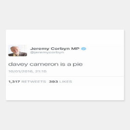 Davey Cameron is een taart Rechthoekige Sticker