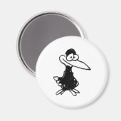 davholle zwarte vogel magneet (Voorkant / Achterkant)