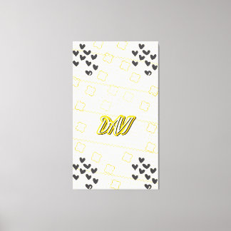 Davi, nome pessoal de caligrafia desenhada à mão canvas afdruk