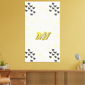 Davi, nome pessoal de caligrafia desenhada à mão canvas afdruk (Insitu (Woonkamer))