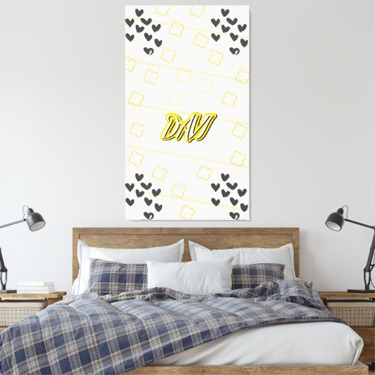 Davi, nome pessoal de caligrafia desenhada à mão canvas afdruk (Insitu (Slaapkamer))