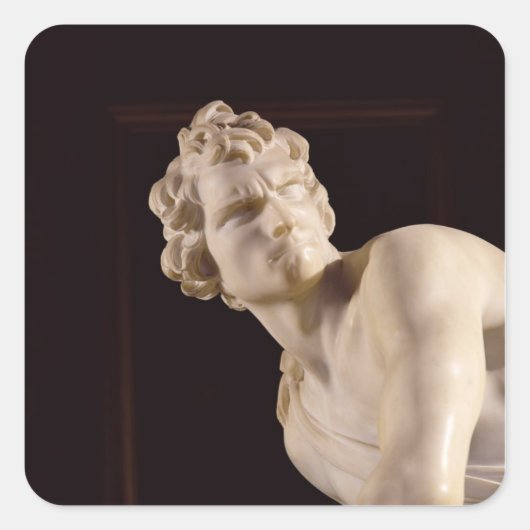 David, 1623-24 (marmer) (detail) vierkante sticker (Voorkant)
