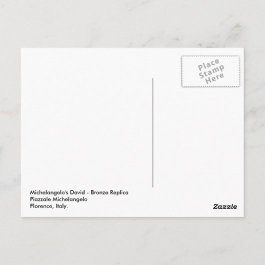 David 2 van Michelangelo Briefkaart (Achterkant)