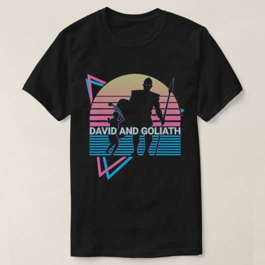 David and Goliath Christelijk Christianity Retro T T-shirt (Design voorkant)