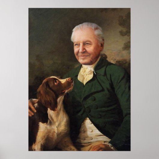 David Attenborough Portrait Poster (Voorkant)