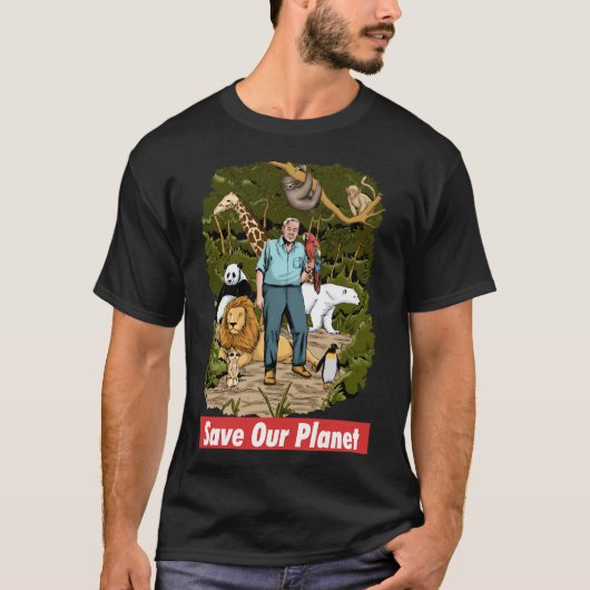 David Attenborough - Red onze planeet T-shirt (Voorkant)