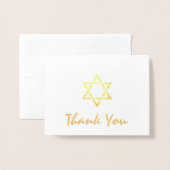 David Bat Bar Mitswa - Dankjewel Goud Folie Kaarten (Voorkant met envelop)