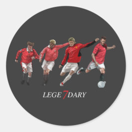 David Beckham Legendary Manchester Football Speler Ronde Sticker