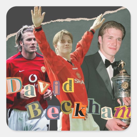 David Beckham Vierkante Sticker (Voorkant)