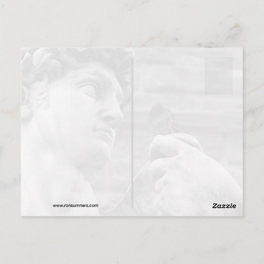 David beeld en duif briefkaart (Achterkant)