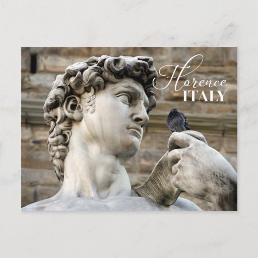 David beeld en duif briefkaart (Voorkant)