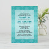 David Blauwgroen Ombre Bat Mitzvah Kaart (Staand voorkant)