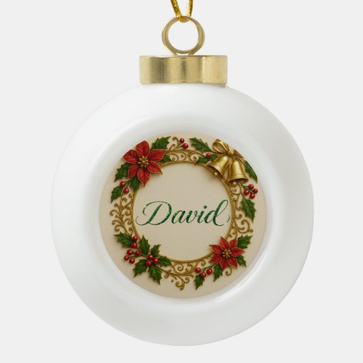 David Christmas Ornament – Personalized Gift Ball (Voorkant)