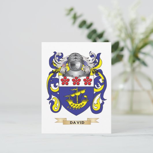 David Coat of Arms Briefkaart (Staand voorkant)