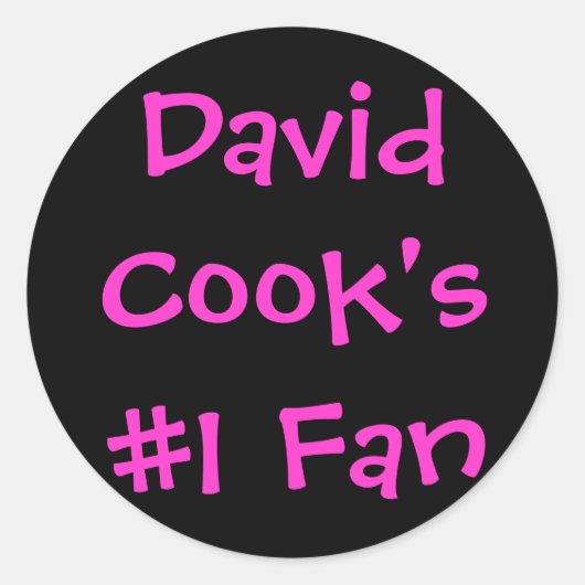 David Cook's #1 Fan Ronde Sticker (Voorkant)