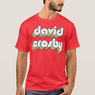 David Crosby Retro Rainbow Typography Faded Style T-shirt