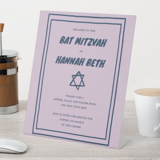 David Custom B'nai Bat Bar Mitswa Reclamebord Met Voetstuk (Insitu)