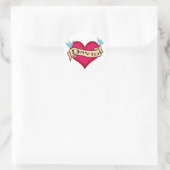 David - Custom Heart Tattoo T-shirts & cadeautjes Ronde Sticker (Tas)