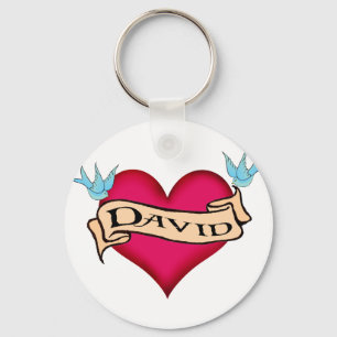David - Custom Heart Tattoo T-shirts & cadeautjes Sleutelhanger