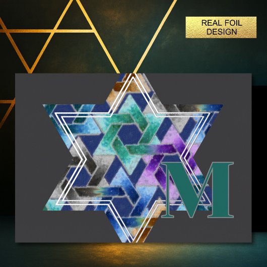 David Damask Dankjewel Monogram Folie Feestdagenkaart