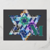 David Damask Dankjewel Monogram Folie Uitnodiging (Voorkant)