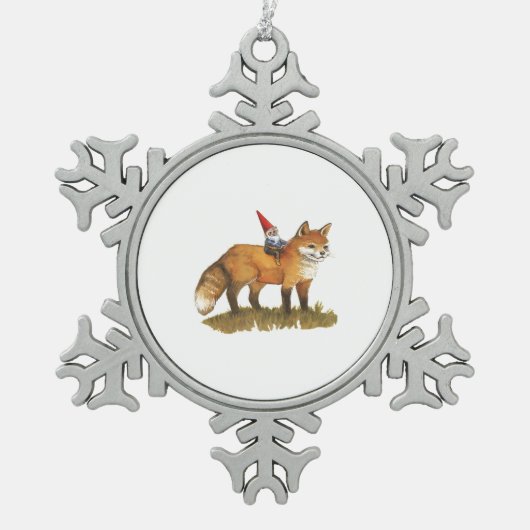 David de Gnome Woodland Forest Vrienden Tin Sneeuwvlok Ornament (Voorkant)