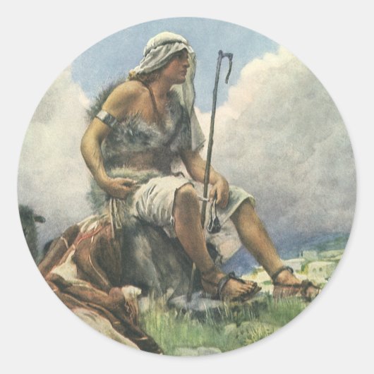 David de Herder door Copping, Oude Religie Ronde Sticker (Voorkant)