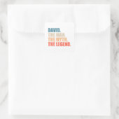David De Man De Mythe De Legende Vierkante Sticker (Tas)